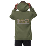 New Heights Athletic Unisex Hoodie Gray & Yellow Text with front embroidery