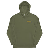 New Heights Athletic Unisex Hoodie Gray & Yellow Text with front embroidery