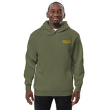 New Heights Athletic Unisex Hoodie Gray & Yellow Text with front embroidery