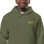 New Heights Athletic Unisex Hoodie Gray & Yellow Text with front embroidery