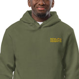 New Heights Athletic Unisex Hoodie Gray & Yellow Text with front embroidery