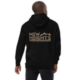 New Heights Athletic Unisex Hoodie Gray & Yellow Text with front embroidery