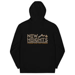 New Heights Athletic Unisex Hoodie Gray & Yellow Text with front embroidery