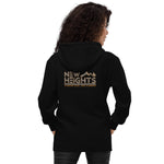 New Heights Athletic Unisex Hoodie Gray & Yellow Text with front embroidery