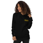 New Heights Athletic Unisex Hoodie Gray & Yellow Text with front embroidery