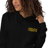 New Heights Athletic Unisex Hoodie Gray & Yellow Text with front embroidery