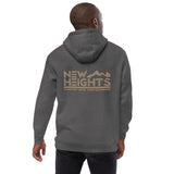 New Heights Athletic Unisex Hoodie Gray & Yellow Text with front embroidery