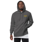 New Heights Athletic Unisex Hoodie Gray & Yellow Text with front embroidery