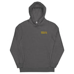 New Heights Athletic Unisex Hoodie Gray & Yellow Text with front embroidery