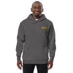 New Heights Athletic Unisex Hoodie Gray & Yellow Text with front embroidery