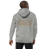 New Heights Athletic Unisex Hoodie Gray & Yellow Text with front embroidery