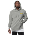 New Heights Athletic Unisex Hoodie Gray & Yellow Text with front embroidery