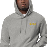 New Heights Athletic Unisex Hoodie Gray & Yellow Text with front embroidery