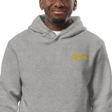 New Heights Athletic Unisex Hoodie Gray & Yellow Text with front embroidery