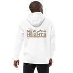 New Heights Athletic Unisex Hoodie Gray & Yellow Text with front embroidery