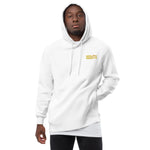 New Heights Athletic Unisex Hoodie Gray & Yellow Text with front embroidery