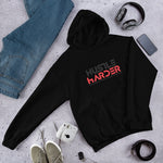 Mens & Women's Hustle Harder Black & Red Graphic Unisex Hoodie