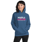 Women's & Men's Hustle Harder White & Pink Graphic Unisex Hoodie