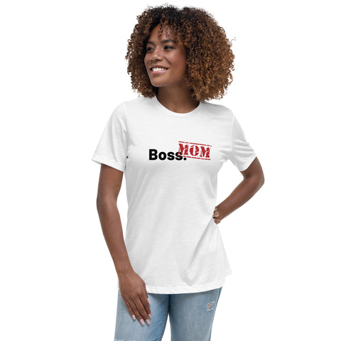 Boss Mom Women's Relaxed White T-Shirt